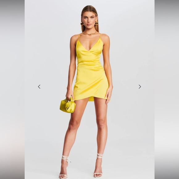 SER.O.YA LEAH SILK DRESS in BRIGHT 💛 yelllw Size‎ Small - Picture 10 of 13